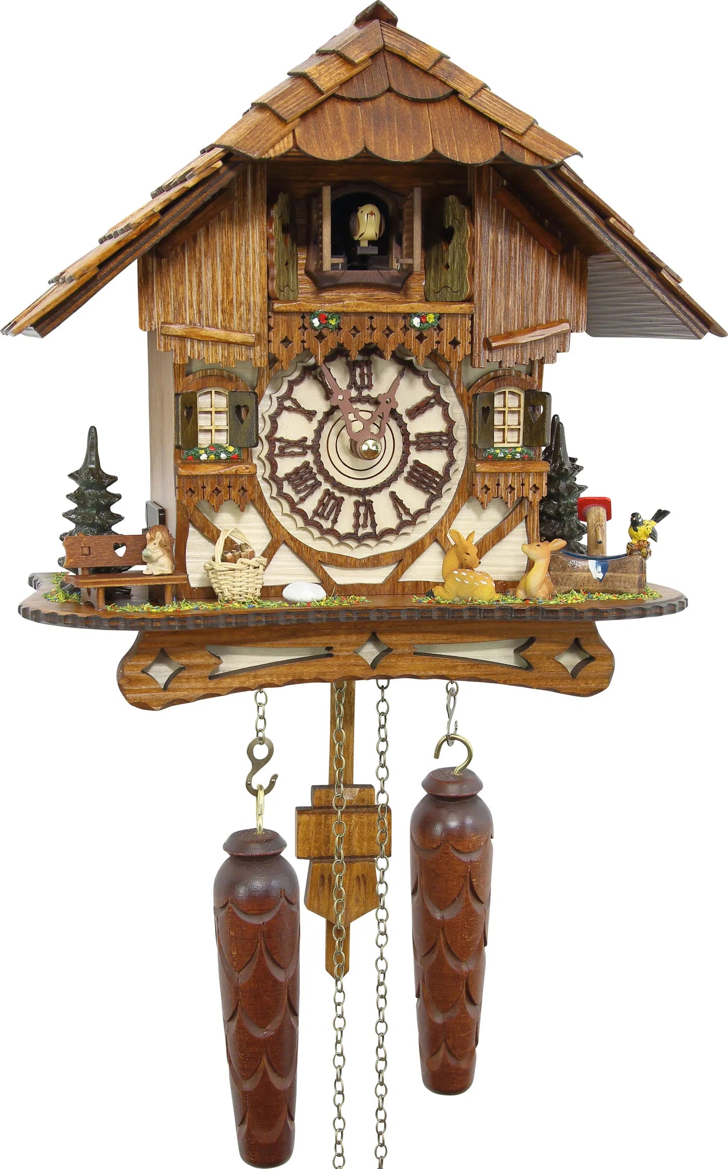 Cuckoo Clock Blackforest Hillside Hut - Quartz Chalet 26cm - Cuckoo-Palace