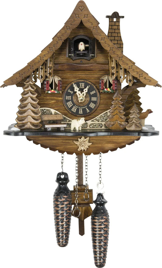 Cuckoo Clock Bavarian Wildalm Hut - Quartz Chalet 25cm - Engstler