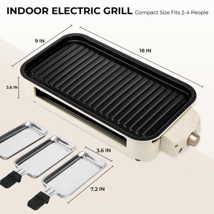 💥Black Friday Sale 50% OFF🔥2 in 1 Indoor Grills for Kitchen with Grill Net & Non-Stick Cooking Removable Plate