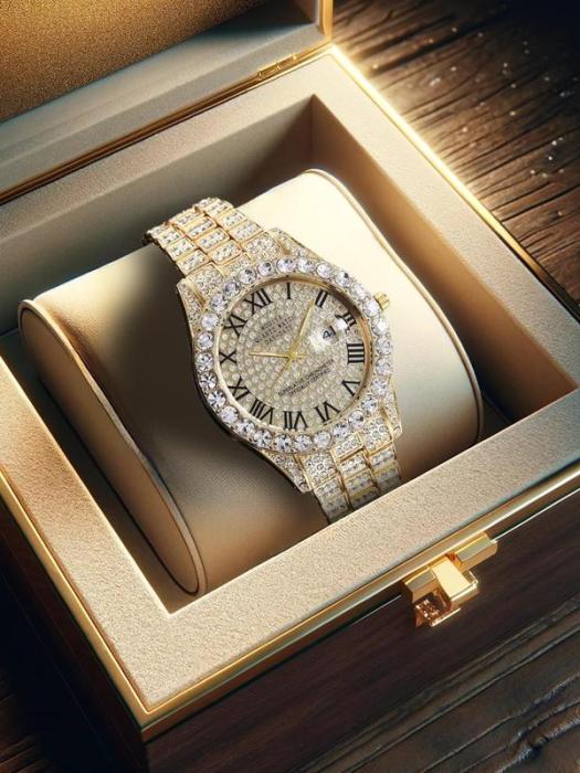 🔥Limited Time 50% OFF🔥Men's Luxury Rhinestone Decorated Round Dial Quartz Watch - stavogue