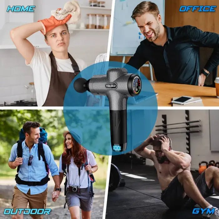 🔥Limited Time 50% OFF⚡TOLOCO Muscle Deep Tissue Massage Gun, Percussion massage gun with 10 replacement heads. - stavogue