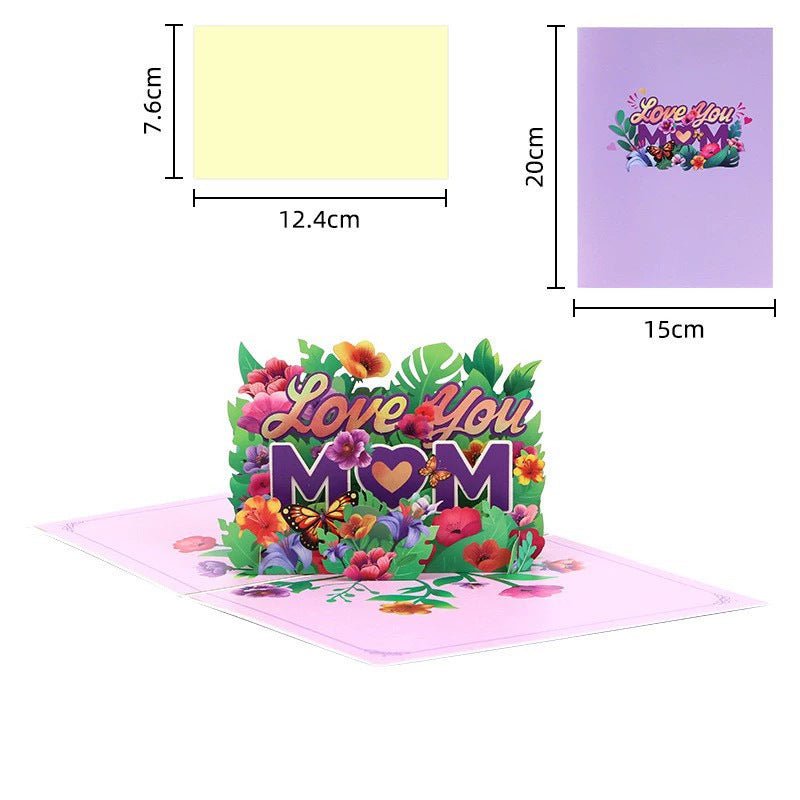 Paper Love Mother's Day Card, Happy Mothers Day Pop Up Card 3D Design - stavogue
