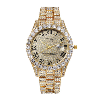 🔥Limited Time 50% OFF🔥Men's Luxury Rhinestone Decorated Round Dial Quartz Watch