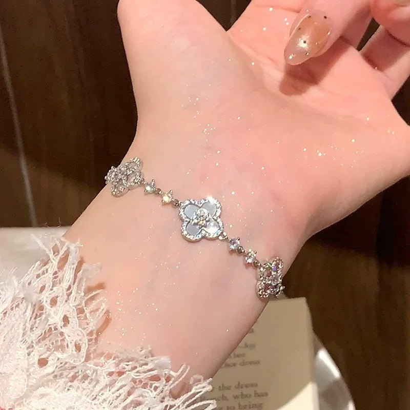 💖Mother's Day sales 49% OFF✨14k Rose Gold Sakura Cleef Lucky Bracelet