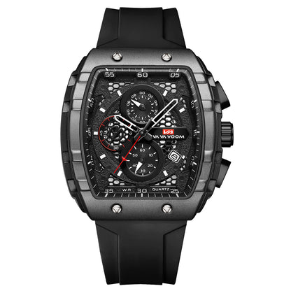 Men's barrel luminous waterproof fashion watch