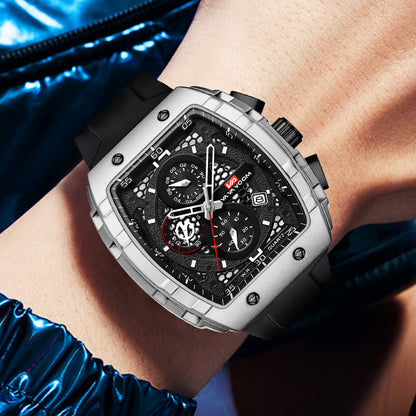 Men's barrel luminous waterproof fashion watch