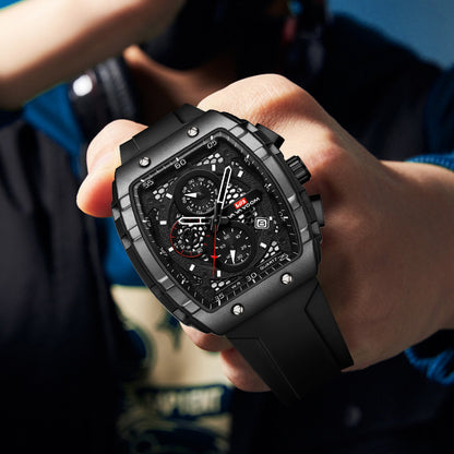 Men's barrel luminous waterproof fashion watch