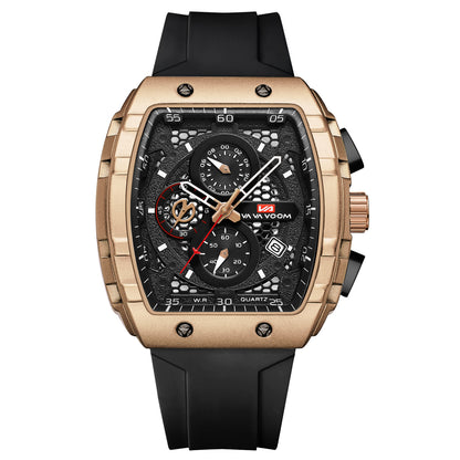 Men's barrel luminous waterproof fashion watch