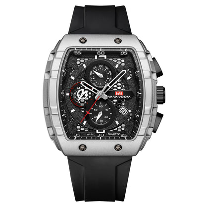 Men's barrel luminous waterproof fashion watch