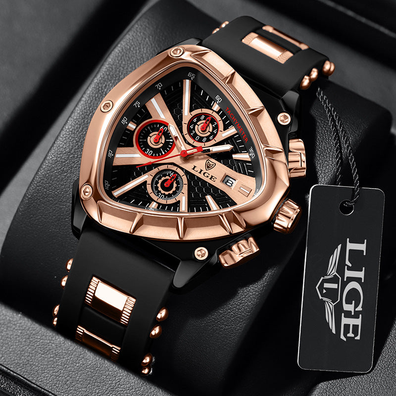 ⌚Limited time offer🔥LIGE Sports Triangle Men's Watch: Irregular Military Fashion