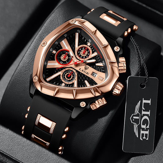 ⌚Limited time offer🔥LIGE Sports Triangle Men's Watch: Irregular Military Fashion