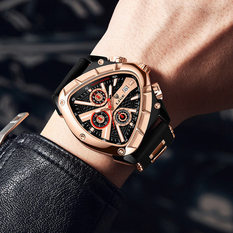 ⌚Limited time offer🔥LIGE Sports Triangle Men's Watch: Irregular Military Fashion