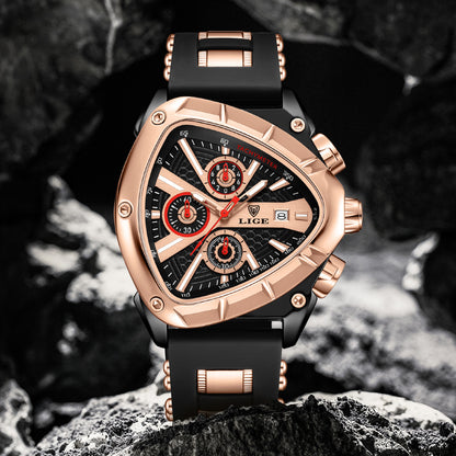 ⌚Limited time offer🔥LIGE Sports Triangle Men's Watch: Irregular Military Fashion