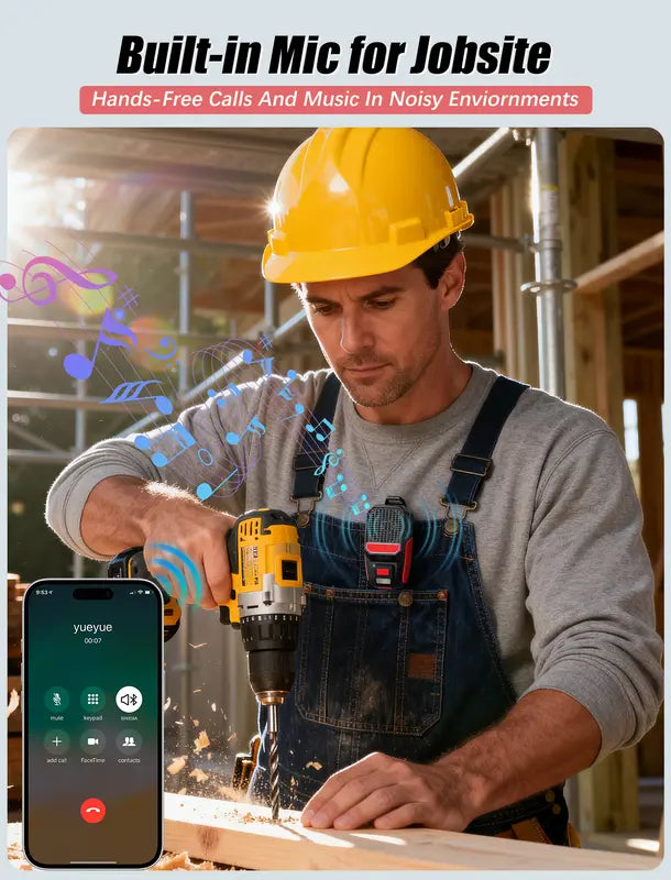 Wearable Bluetooth Speaker with RGB Lights & Flashlight, IPX6 Waterproof