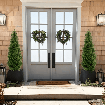 2 PCS Artificial cedar tree, 3FT or 4FT Tall Faux Cedar Tree, UV - Resistant Topiary Trees Artificial Outdoor - stavogue