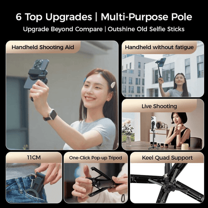 🔥2025 New 4 - in - 1 Multifunctional 360° Rotation Magnetic Selfie Stick - stavogue