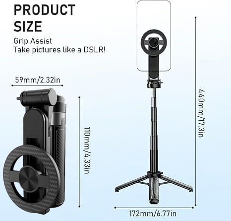 🔥2025 New 4 - in - 1 Multifunctional 360° Rotation Magnetic Selfie Stick - stavogue