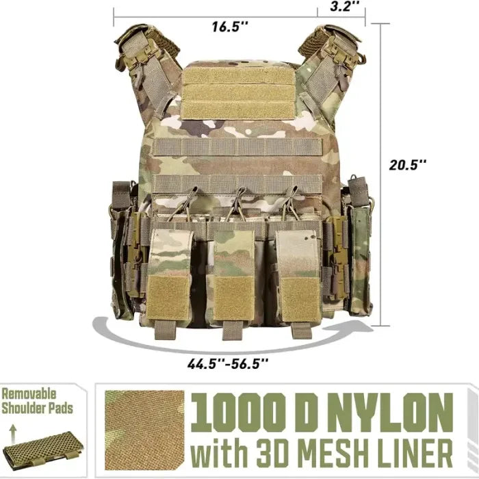 🔥Limited Time 50% OFF🔥GFIRE Quick Release Plate Carrier Vest Molle Vest Adjustable Breathable