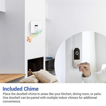 🔥Limited Time 50% OFF🔥-Smart Wireless Video Camera Doorbell with Chime-2.4G WiFi AI Human Detection Camera Doorbell with Two-way Audio Intercom