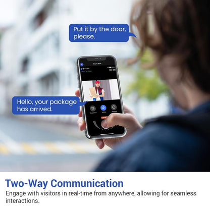 🔥Limited Time 50% OFF🔥-Smart Wireless Video Camera Doorbell with Chime-2.4G WiFi AI Human Detection Camera Doorbell with Two-way Audio Intercom