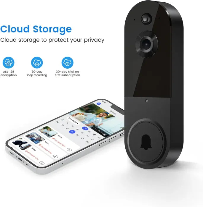 🔥Limited Time 50% OFF🔥-Smart Wireless Video Camera Doorbell with Chime-2.4G WiFi AI Human Detection Camera Doorbell with Two-way Audio Intercom