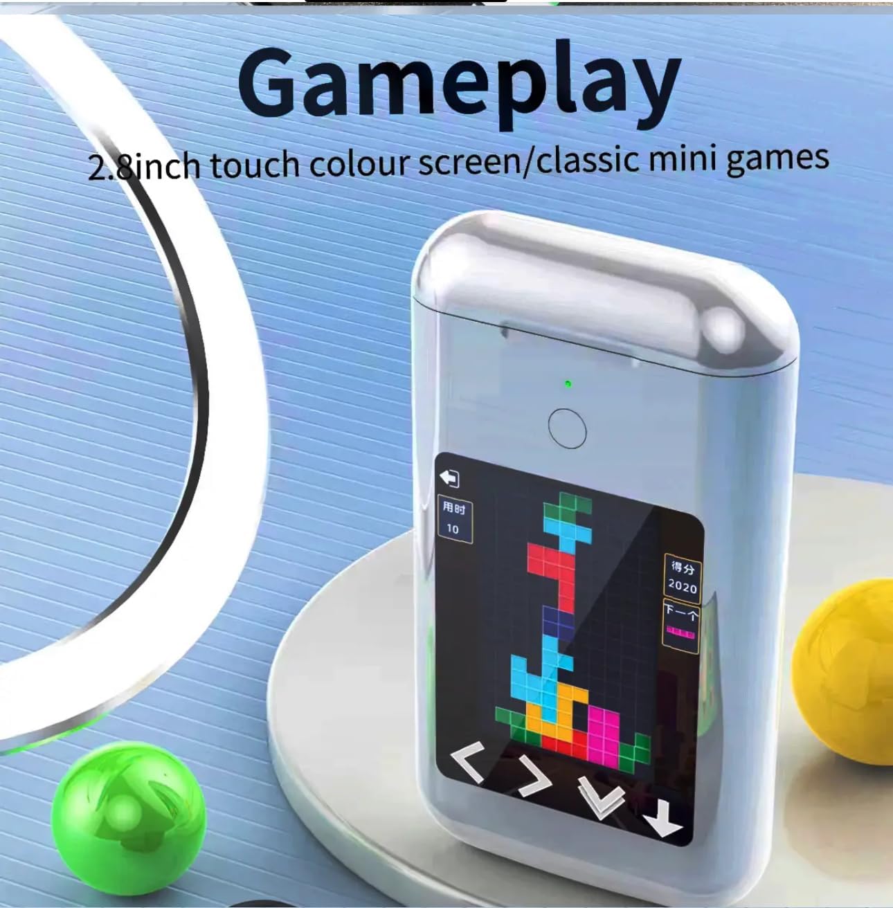 🔥Hot Sale🎧A98Box Touch Screen Control Open Earbuds,Multifunctional Wireless Game Console with Earphone