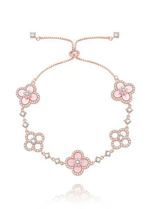 💖Mother's Day sales 49% OFF✨14k Rose Gold Sakura Cleef Lucky Bracelet
