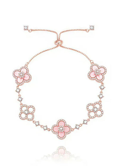 💖Mother's Day sales 49% OFF✨14k Rose Gold Sakura Cleef Lucky Bracelet