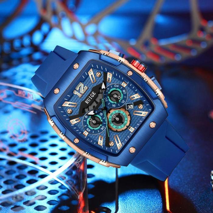 Men's barrel luminous waterproof fashion watch