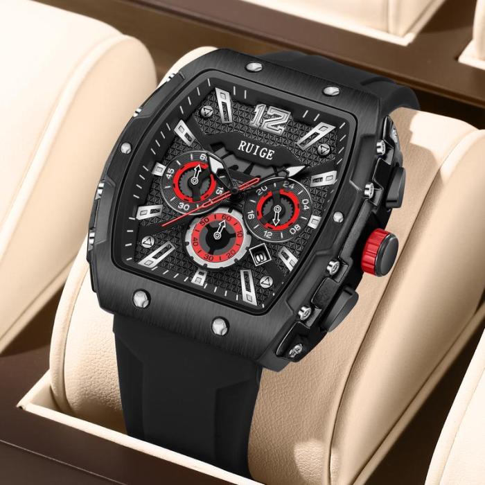 Men's barrel luminous waterproof fashion watch