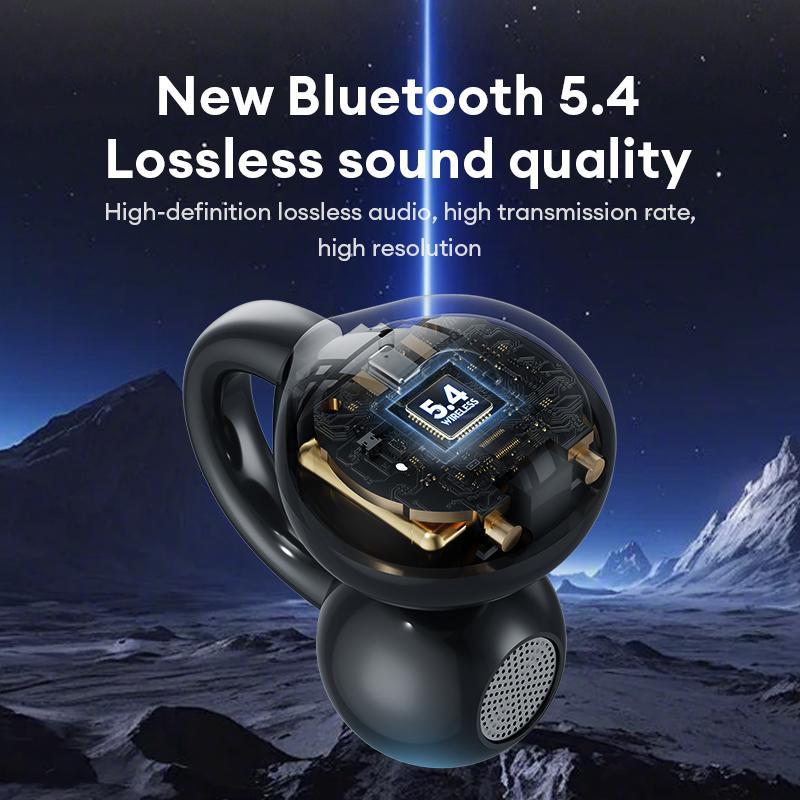 HYUNDAI M100 Clip-On Ear Headphones with Audio-Visual Touch Screen, Wireless Audio Headphones