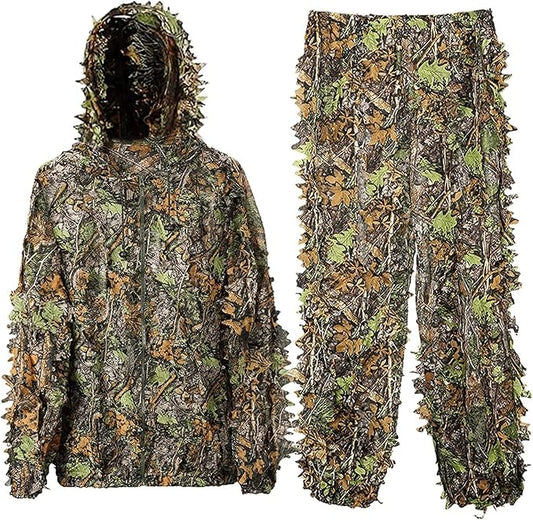 Hunting Ghillie Suit, 3D Leafy Camo Suit Camouflage(Oversize)
