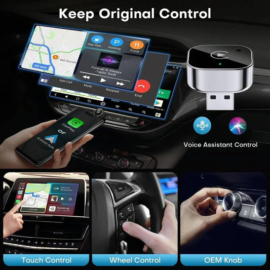 🔥Limited Time 50% OFF⚡Carlikeit 2-in-1 Wireless CarPlay & Android Auto Adapter🚗