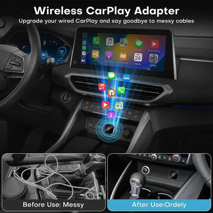 🔥Limited Time 50% OFF⚡Carlikeit 2-in-1 Wireless CarPlay & Android Auto Adapter🚗