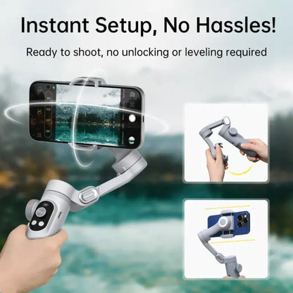 🔥Big Promotion 49% OFF💥Gimbal Stabilizer for Smartphone, 3-Axis iPhone Gimbal, Portable Gimbal w/OLED Display（Three-year warranty）