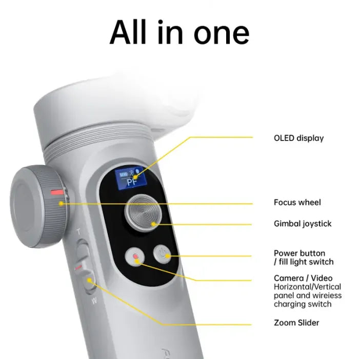 🔥Big Promotion 49% OFF💥Gimbal Stabilizer for Smartphone, 3-Axis iPhone Gimbal, Portable Gimbal w/OLED Display（Three-year warranty）