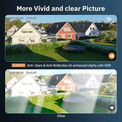 2K Second Floor Window Camera, AI Color Night Vision, Wi-Fi Indoor Security Cameras, Person & Motion Detection