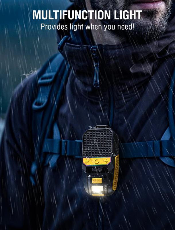 Wearable Bluetooth Speaker with RGB Lights & Flashlight, IPX6 Waterproof