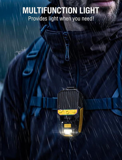 Wearable Bluetooth Speaker with RGB Lights & Flashlight, IPX6 Waterproof