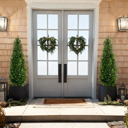 2 PCS Artificial cedar tree, 3FT or 4FT Tall Faux Cedar Tree, UV-Resistant Topiary Trees Artificial Outdoor