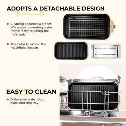 💥Black Friday Sale 50% OFF🔥2 in 1 Indoor Grills for Kitchen with Grill Net & Non-Stick Cooking Removable Plate