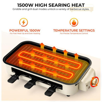 💥Black Friday Sale 50% OFF🔥2 in 1 Indoor Grills for Kitchen with Grill Net & Non-Stick Cooking Removable Plate