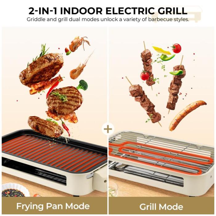 💥Black Friday Sale 50% OFF🔥2 in 1 Indoor Grills for Kitchen with Grill Net & Non-Stick Cooking Removable Plate