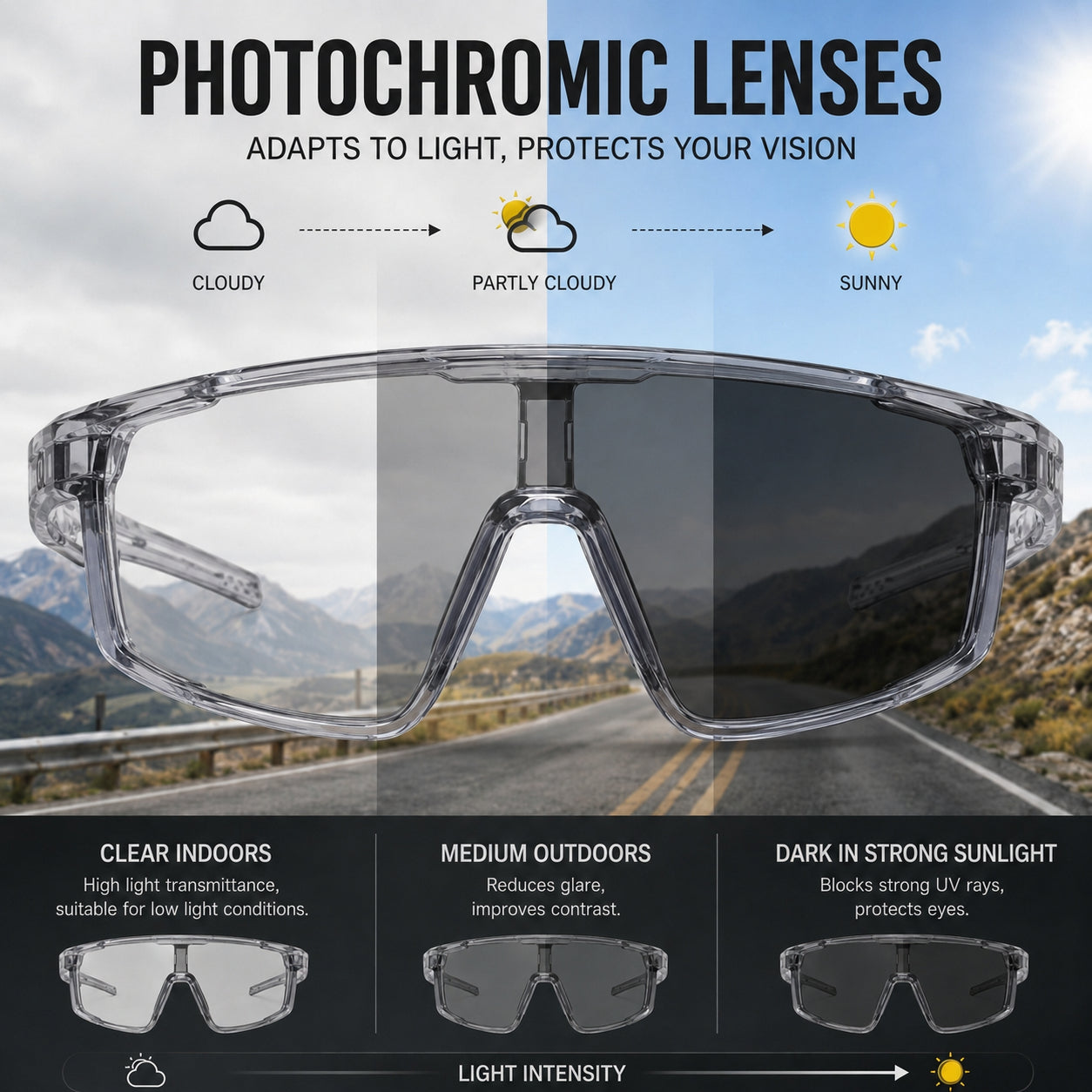 🔥Limited Time 50% Off☀️UV400 Photochromic Polarized Safety Glasses