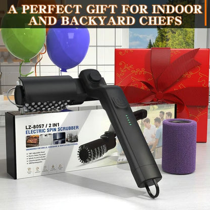 🔥Electric BBQ Grill Brush Cordless and Rechargeable Stainless Steel Bristles