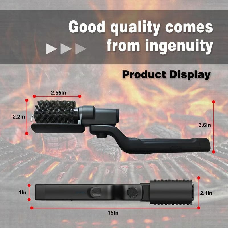 🔥Electric BBQ Grill Brush Cordless and Rechargeable Stainless Steel Bristles
