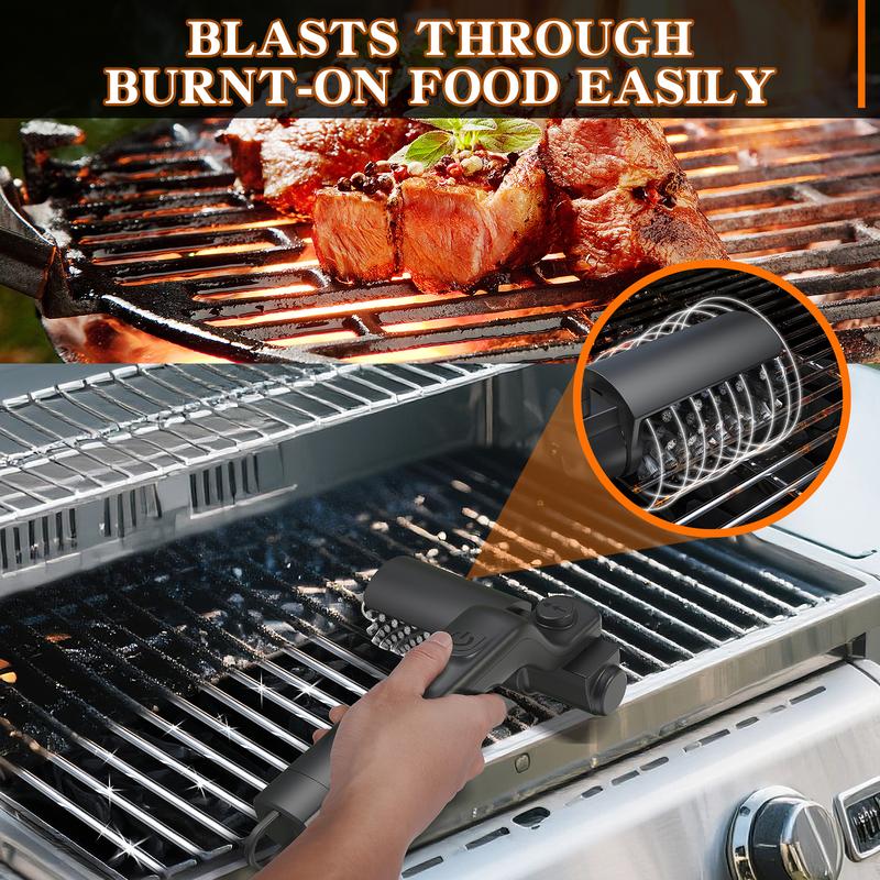 🔥Electric BBQ Grill Brush Cordless and Rechargeable Stainless Steel Bristles