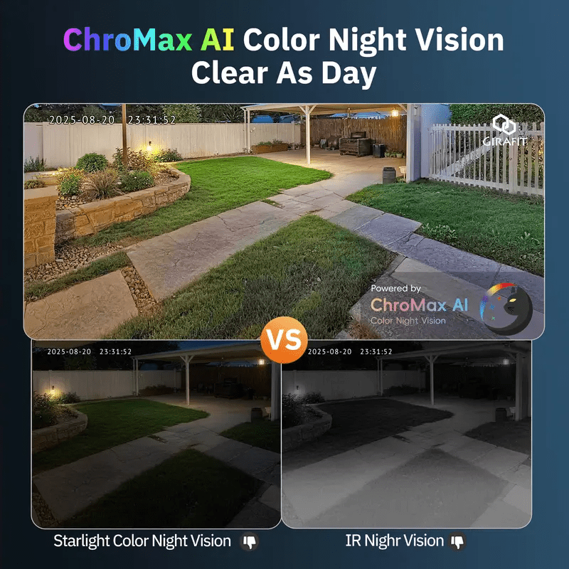2K Second Floor Window Camera, AI Color Night Vision, Wi - Fi Indoor Security Cameras, Person & Motion Detection - stavogue