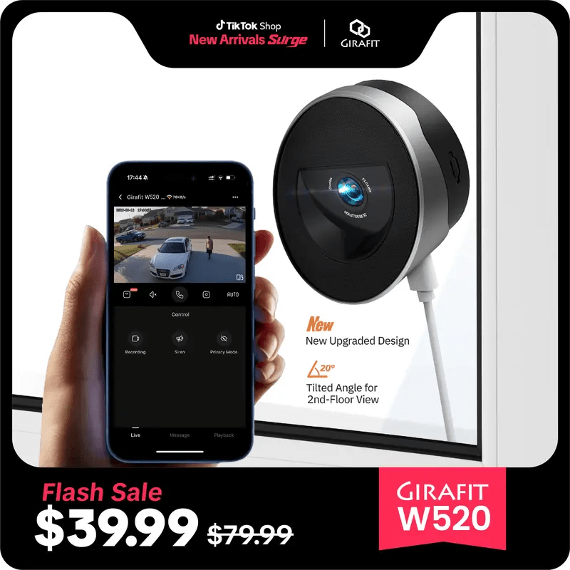 2K Second Floor Window Camera, AI Color Night Vision, Wi - Fi Indoor Security Cameras, Person & Motion Detection - stavogue