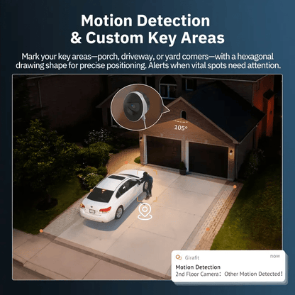 2K Second Floor Window Camera, AI Color Night Vision, Wi - Fi Indoor Security Cameras, Person & Motion Detection - stavogue